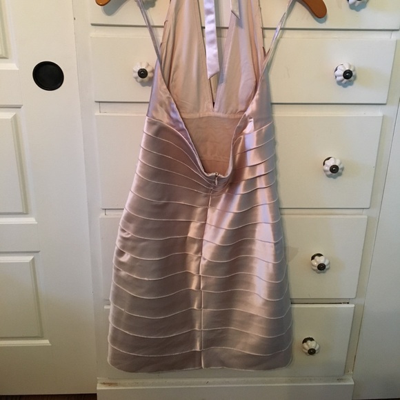 BCBG MAXAZRIA DRESS Size 4 Halter Formal Cocktail Holiday Dress Champagne - Picture 3 of 10
